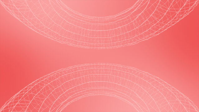 Digital Red background with dots and lines, white color simple plexus background