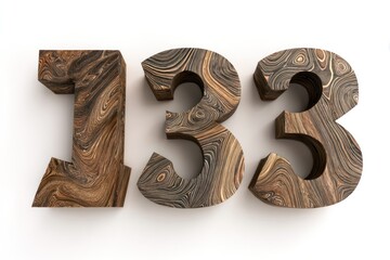 Wood-like 3D numbers 133