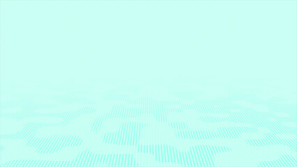 Cyan color seamless wave pattern futuristic technology circular dots background