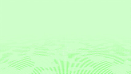 Green color seamless wave pattern futuristic technology circular dots background