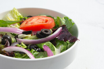 A view of a house salad.