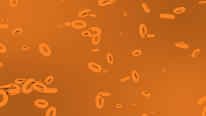 Simple and elegant Orange color 3d torus shapes geometrical background