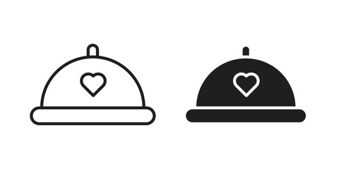 Wedding dinner icon line style graphic design .editable vectors.