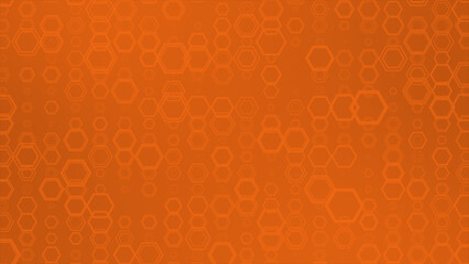 Orange color hexagonal shapes futuristic geometrical background