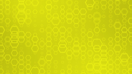 Yellow color hexagonal shapes futuristic geometrical background