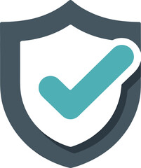 Illustration of a shield with a check mark on a white background design