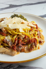 A view of a fettuccine entree.