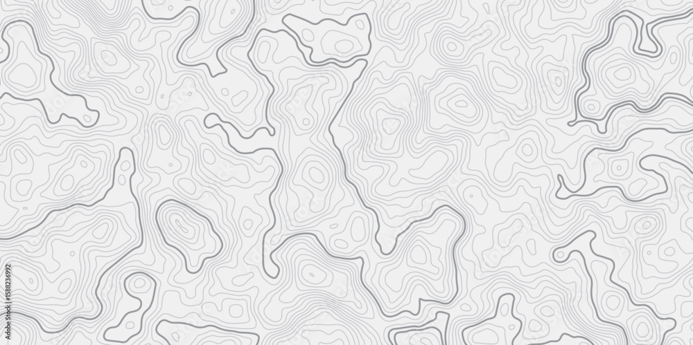 Fototapete abstract modern stylized topo contour line topographic map lines pattern on a white background creat