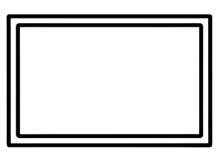 A modern double line rectangular frame featuring thin, elegant black borders set against a clean white background creates a sophisticated design element for various applications, silhouette