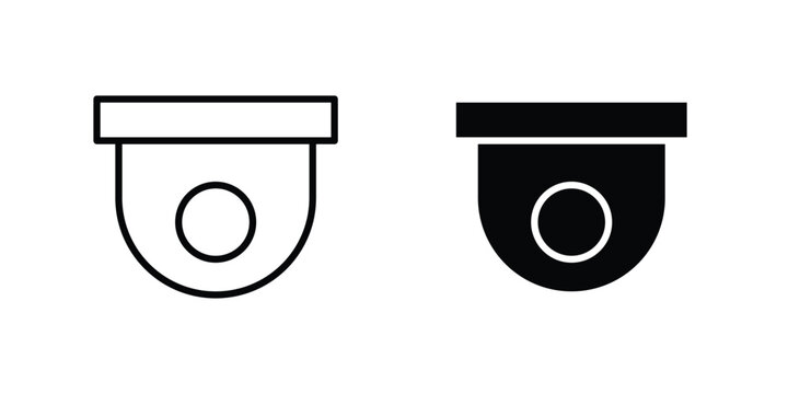 Security camera icon line style graphic design .editable vectors.
