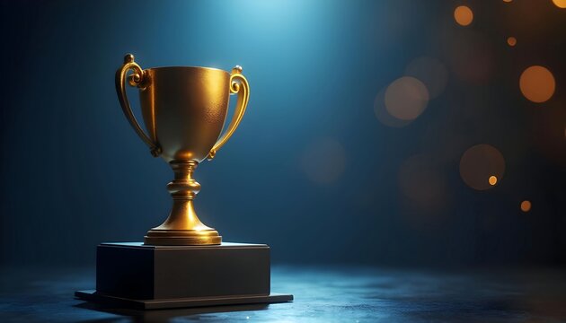 Golden trophy award winning concept for success achievement and championship prize
