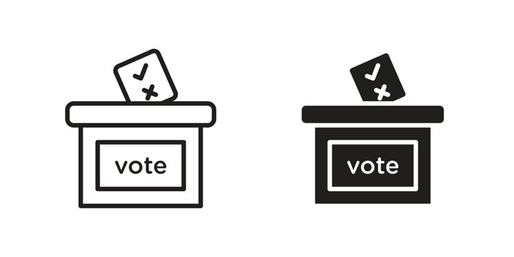 Referendum icon line style graphic design .editable vectors.
