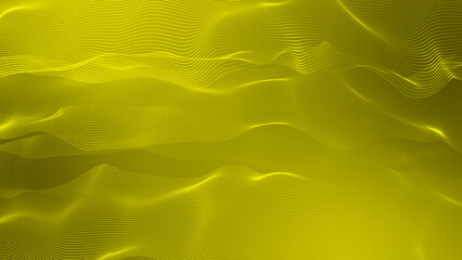 3D modern wave curve abstract professional Yellow color background, wavy pattern design business background