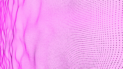 3D modern wave halftone circular dots Pink color professional background