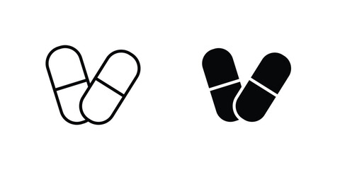 Pills icon line style graphic design .editable vectors.