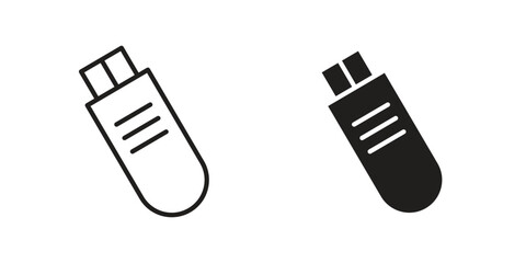 Pendrive icon line style graphic design .editable vectors.