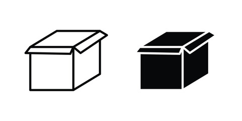 Open box icon line style graphic design .editable vectors.