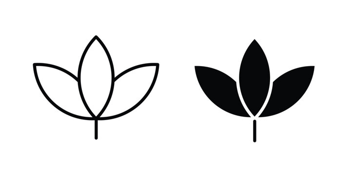 Lotus flower icon line style graphic design .editable vectors.