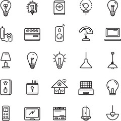 Smart Lighting Remote Control Minimalist Icon Set