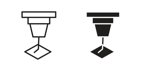 Laser machine icon line style graphic design .editable vectors.