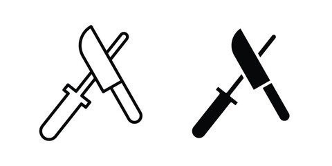 Knife sharpener icon line style graphic design .editable vectors.