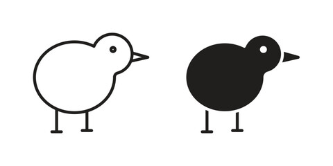 Kiwi bird icon line style graphic design .editable vectors.