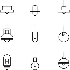 Smart Lighting Fixture Minimalist Line Art Vector