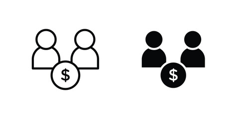 Joint account icon line style graphic design .editable vectors..