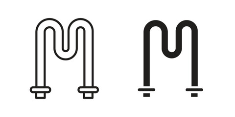 Heating element icon line style graphic design .editable vectors.