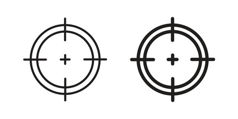 Gun target icon line style graphic design .editable vectors.