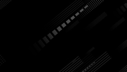 White color digital abstract shapes floating diagonally on black background