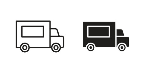 Food truck icon line style graphic design .editable vectors.