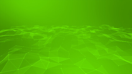 Lime green color low poly design with lines and dots professional business background