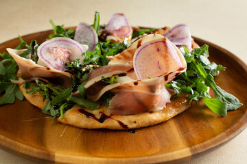 A view of a loaded pita.