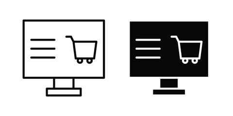 E commerce platform icon line style graphic design .editable vectors.