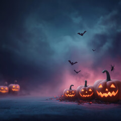 Elegant Halloween backdrop with soft gradient night sky