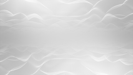 Obraz premium White and Black color abstract flowing waves futuristic technology background