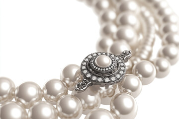 Obraz premium 3D Modeled Pearl Necklace with Long Opera Style Elegance