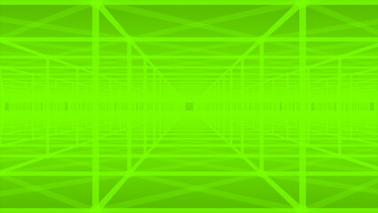Lime green color complex 3d hi-tech futuristic tunnel technology digital abstract background