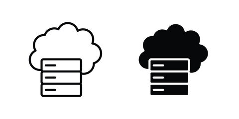 Cloud server icon line style graphic design .editable vectors.