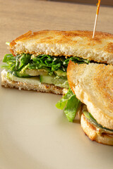 A view of a vegan sandwich.