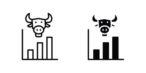 Bull market icon line style graphic design .editable vectors.