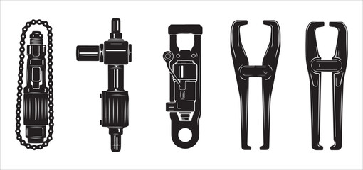 Bicycle repair tools chain breaker pliers vector