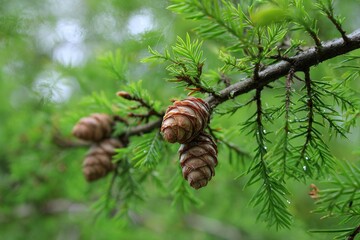 Hemlock Tree: Eastern Conifer with Pinecones on Tree Branches
