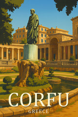 Poster Travel Greece island Corfu