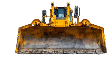 Yellow Construction Bulldozer Isolated on White

