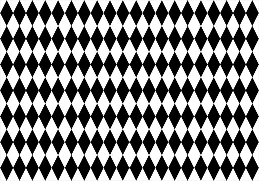 Patr&oacute;n rectangular de pol&iacute;gonos en negro sobre fondo blanco. Fondo de rombos negros