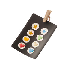 Colorful star heart reward tracker isolated on a transparent background