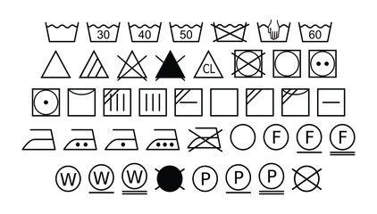 Laundry Icons Outline Set