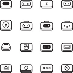 Minimal Line Style Smart Oven Illustration